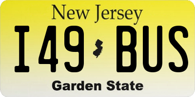 NJ license plate I49BUS