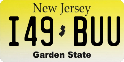 NJ license plate I49BUU