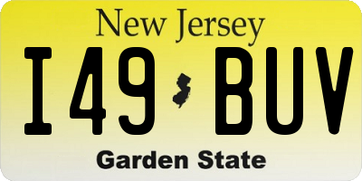 NJ license plate I49BUV