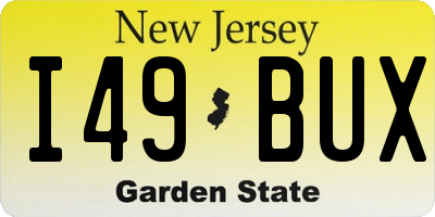 NJ license plate I49BUX
