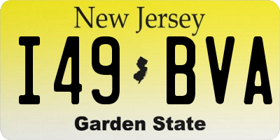 NJ license plate I49BVA