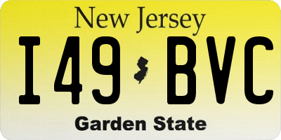 NJ license plate I49BVC