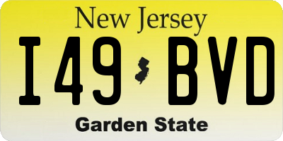 NJ license plate I49BVD