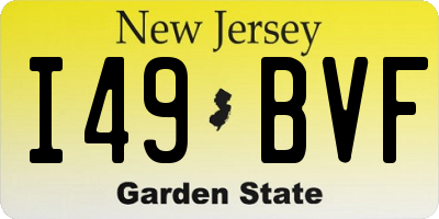 NJ license plate I49BVF
