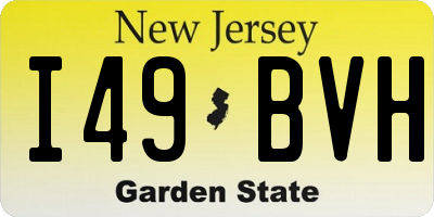 NJ license plate I49BVH