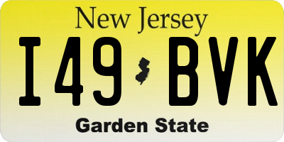 NJ license plate I49BVK