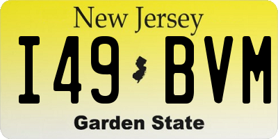 NJ license plate I49BVM