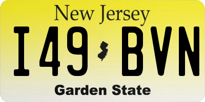 NJ license plate I49BVN