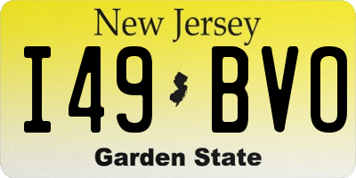 NJ license plate I49BVO