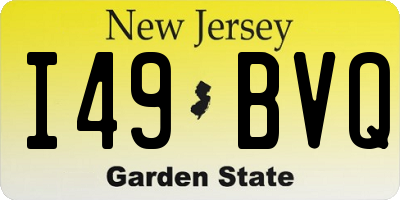 NJ license plate I49BVQ