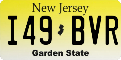 NJ license plate I49BVR