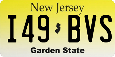 NJ license plate I49BVS