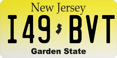 NJ license plate I49BVT