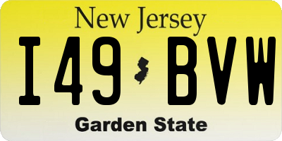 NJ license plate I49BVW