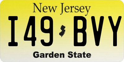 NJ license plate I49BVY