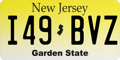 NJ license plate I49BVZ