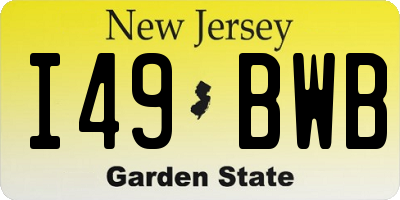NJ license plate I49BWB