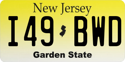 NJ license plate I49BWD