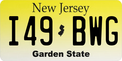 NJ license plate I49BWG