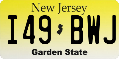 NJ license plate I49BWJ