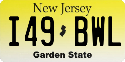 NJ license plate I49BWL