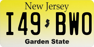 NJ license plate I49BWO