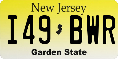 NJ license plate I49BWR