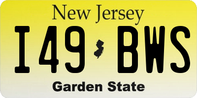 NJ license plate I49BWS