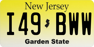 NJ license plate I49BWW