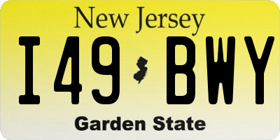 NJ license plate I49BWY