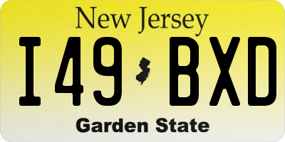 NJ license plate I49BXD