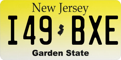 NJ license plate I49BXE