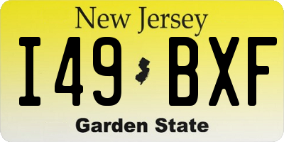 NJ license plate I49BXF