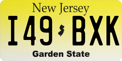 NJ license plate I49BXK
