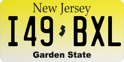 NJ license plate I49BXL