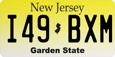 NJ license plate I49BXM