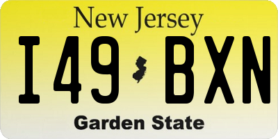 NJ license plate I49BXN