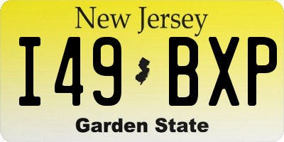 NJ license plate I49BXP