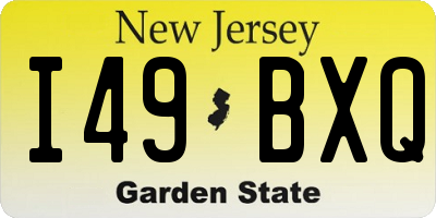 NJ license plate I49BXQ