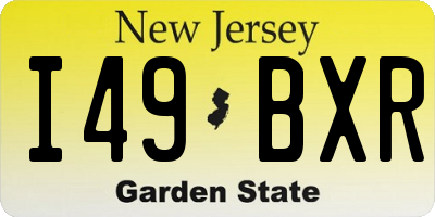 NJ license plate I49BXR