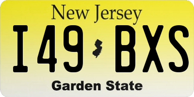 NJ license plate I49BXS
