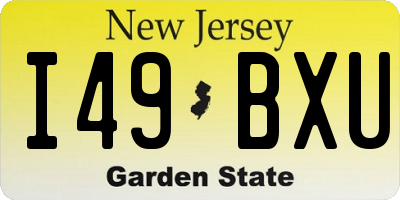NJ license plate I49BXU