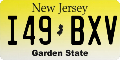 NJ license plate I49BXV