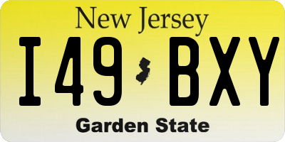 NJ license plate I49BXY