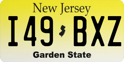 NJ license plate I49BXZ