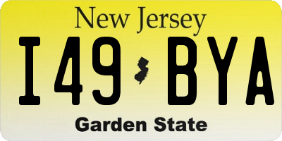 NJ license plate I49BYA
