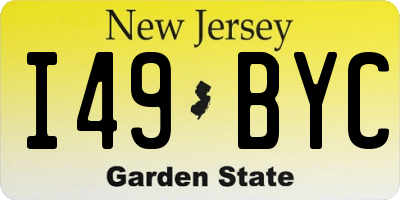NJ license plate I49BYC