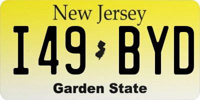 NJ license plate I49BYD