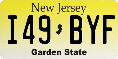 NJ license plate I49BYF