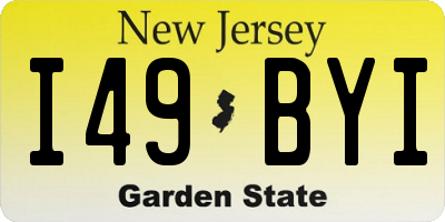 NJ license plate I49BYI